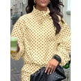 thumbnail image 4 of Gynyvoja Women Polka Dot Jacket Stand Collar Cropped Jackets Zip Up Coat Casual Spring Jacket with Pockets Yellow Polka Dot XS, 4 of 5
