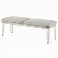 thumbnail image 2 of Veda Accent Bench - Light Gray Boucle - Pearl White Wood Finish -54 Inch, 2 of 6