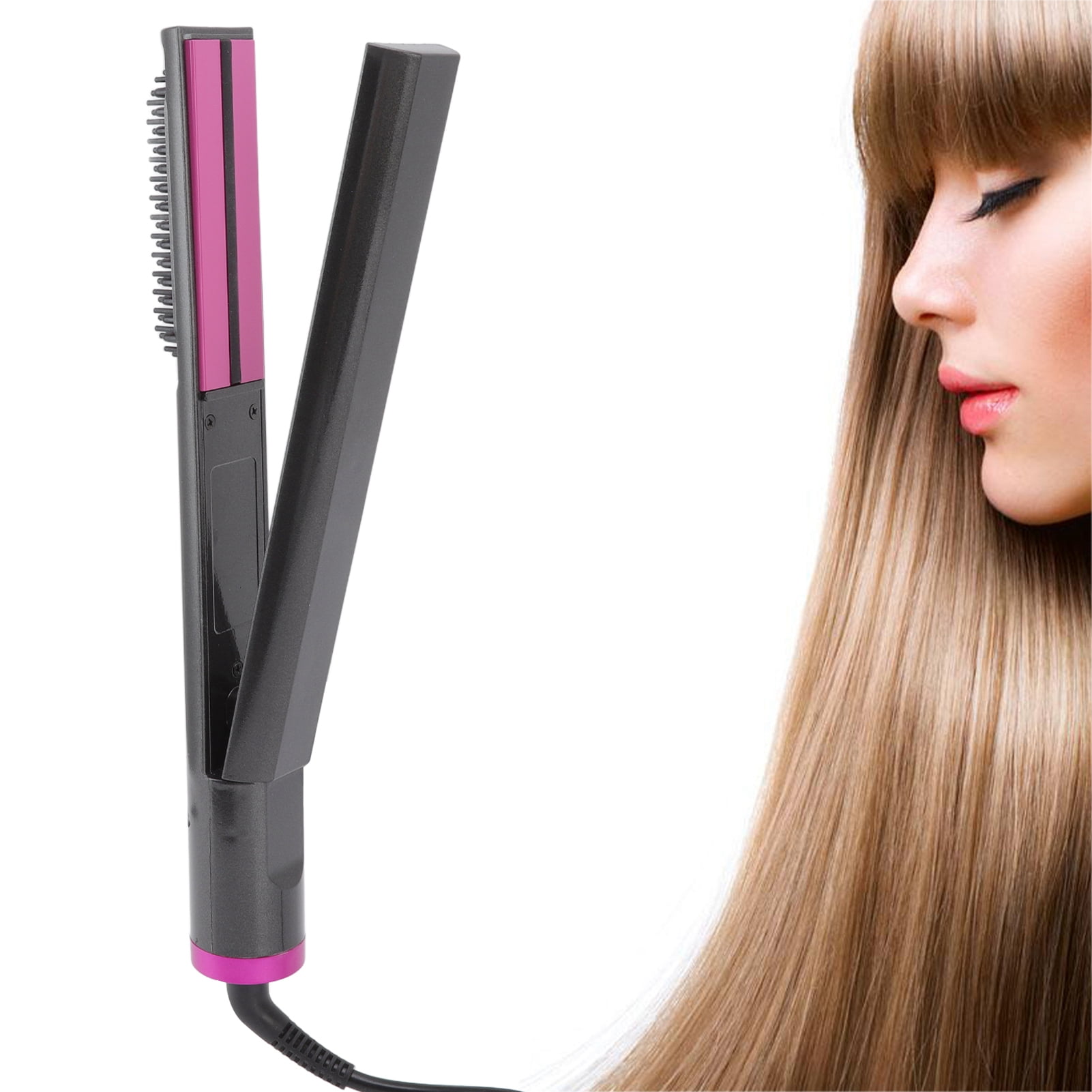 3 In 1 Hair Straightener And Curler Anti Scald 110 240V Hot Brush Hair Flat Iron Styling Tool For Home Beauty Salon UK Plug