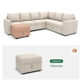 thumbnail image 3 of HONBAY Ottoman with Storage for Modular Sectional Sleeper Sofa, Linen Beige, 3 of 6