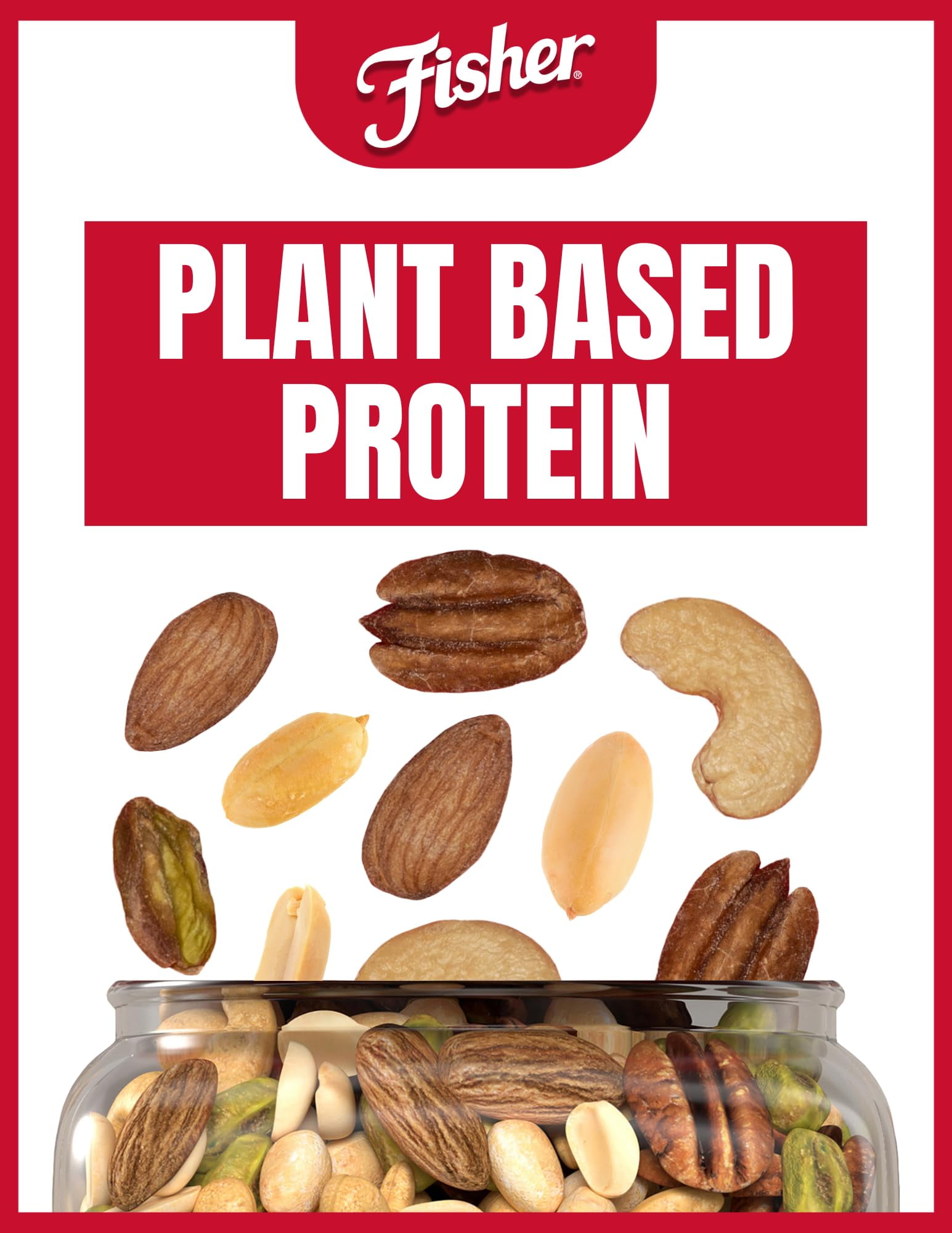 Fisher Oven Roasted Never IEF31 Fried Mixed Nuts 24 Ounces (Pack of 1), Almonds, Cashews, Pistachios, Pecans, Trail Mix, Healthy Snacks for Adults, Made With Sea Salt, No Added Oils