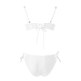 thumbnail image 4 of XIYON Womens Bikini Sets High Slit Swimsuit With Side Zipper And Tied Detail Bikini Two Piece Bathing Beach Outfits Comfortable, 4 of 5