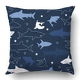 thumbnail image 1 of BOSDECO Shark Pattern Pillowcase Pillow Cushion Cover 18x18 inch, 1 of 1