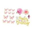 thumbnail image 2 of Decoración de flores artificiales de 15x Cake Toppers Decoración, Decoraciones de pasteles de mariposa de hadas para decoración de hornear, fiesta, 2 of 9