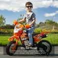 thumbnail image 4 of Best Choice Products 6V Kids Electric Battery Powered Ride On Motorcycle w/ Training Wheels, Lights, Music - Orange, 4 of 9