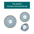 thumbnail image 3 of Malacasa 18 Pcs Dinnerware Sets For 6 people, Plates and Bowls Set, Stoneware Tableware Dishwasher Microwave Safe, Blue, 3 of 10