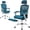 Blue-With Footbar, variant on Casabay Ergonomic Office Chair, High-Back Mesh Desk Chairs with Flip-up Armrest Adjustable Headrests, Comfortable Lumbar Support, for Home, Work, Study