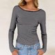 thumbnail image 5 of TaTaai Womens Casual Striped Long Sleeve Crew Neck Pullover Top Soft Breathable Print Fabric Basic Fashion Blouse Comfortable Daily Wear Shirt For All Season Gift, 5 of 7