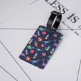 thumbnail image 5 of Luggage Tags for Suitcases, Space dinosaur A Leather Bag Luggage Tags ID Label Tags Privacy Protection Travel Bag Labels, 5 of 6
