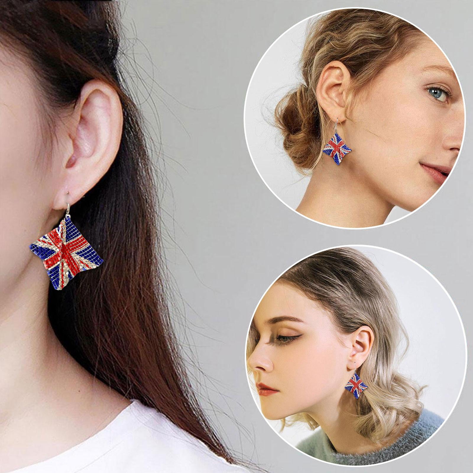 Colorful British Flag Earrings Diy Craft Jewelry Making Accessories T4B0