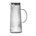 thumbnail image 3 of YYV Ribbed Glass Cold-Water Pitcher Heat-Resistant Vertical-Stripe Water Bottle Large-Capacity Tea Pot for Living Room Tabletop Iced Tea Cold Brew Serveware Durable Glass Pitcher, 3 of 9