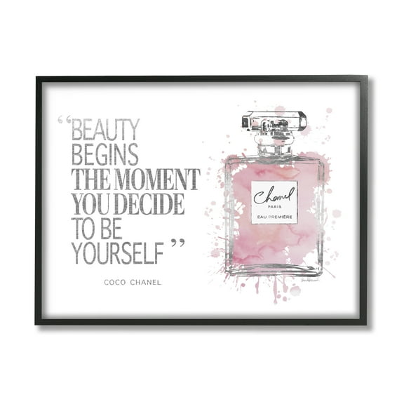 The Stupell Home Decor Collection Beauty Begins Fashion Perfume Oversized Framed Giclee Texturized Art, 16 x 1.5 x 20