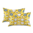 thumbnail image 2 of Cartoon Cat and Paw Pillowcase King Size 40''x20'' Satin Double-Sided Print Soft Wrinkle Resistant, 2 of 9