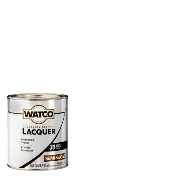 6 Pack, Clear, Watco Lacquer Wood Finish Semi-Gloss - 63141, Quart