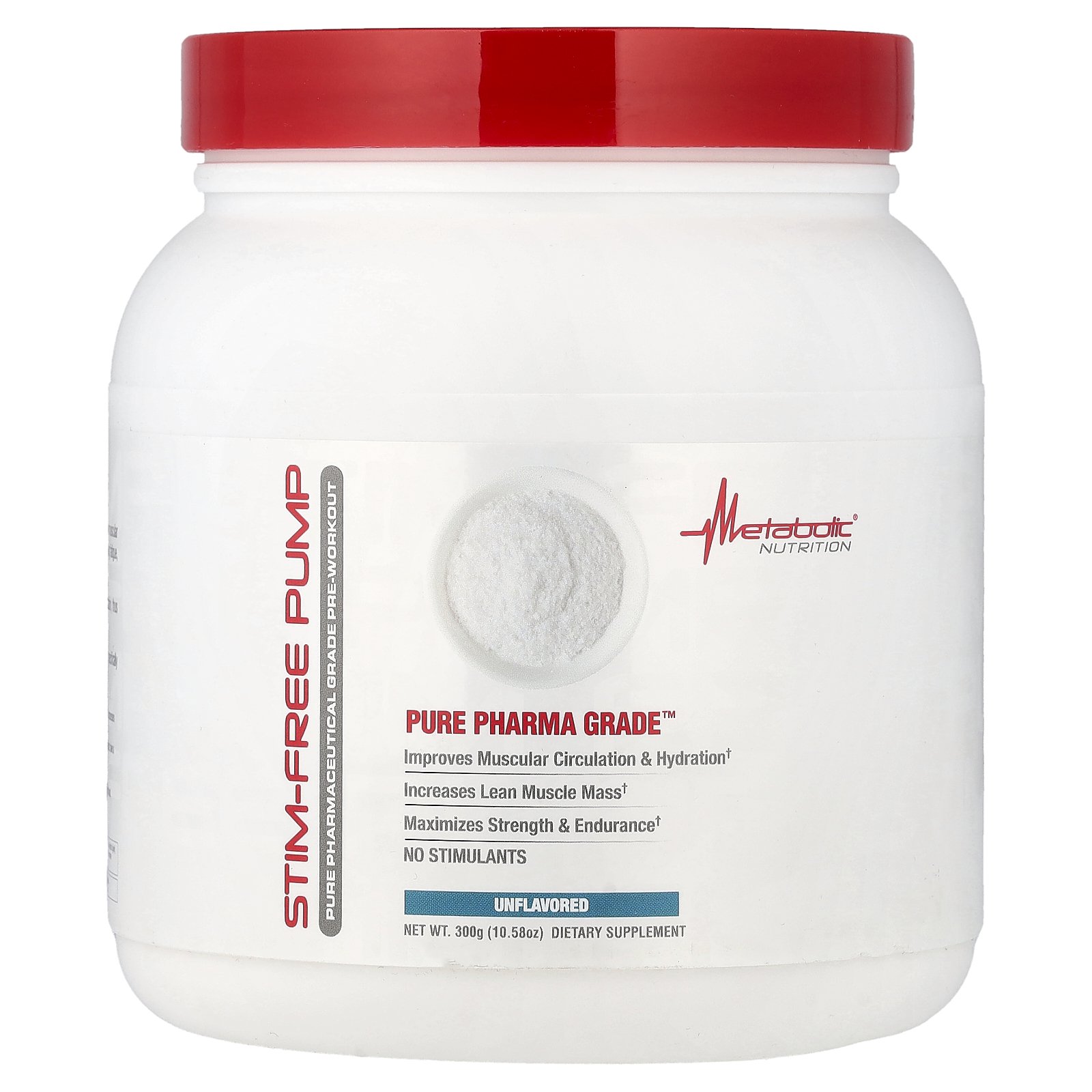Metabolic Nutrition Stim-Free Pump, Unflavored, 10.58 oz (300 g)