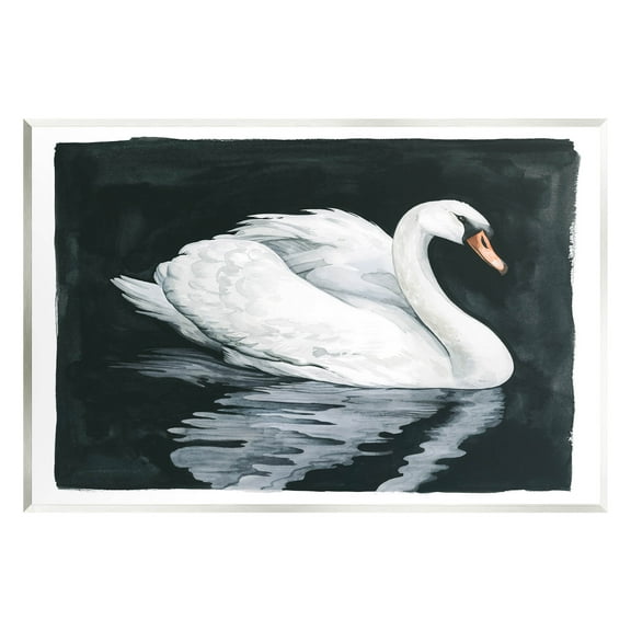 Elegant Swan Reflection Portrait Animals & Insects Graphic Art Unframed Art Print Wall Art