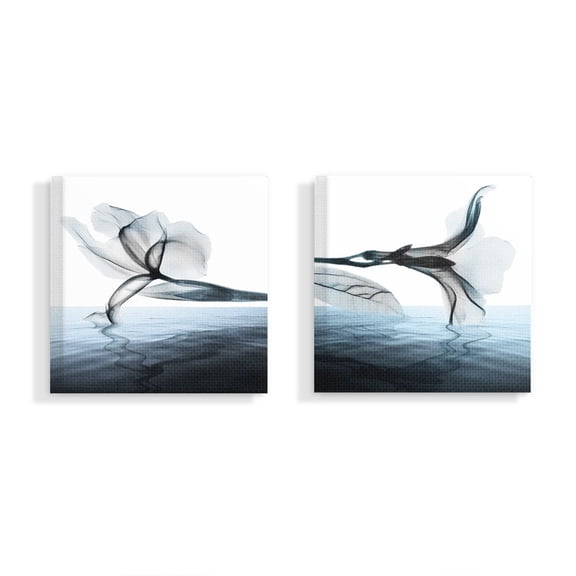 Stupell Home Décor Contrast Black and Blue Flower Bloom Water Designs Canvas Wall Art by Albert Koetsier