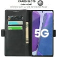 thumbnail image 2 of Galaxy Note 20 Wallet Case,Premium PU Leather Flip Folio Case with Card Slot,Stand Holder and Magnetic Snap TPU Shockproof Interior Protective Case for Samsung Galaxy Note 20 5G,6.7" Black, 2 of 14