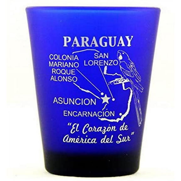 Paraguay Cobalt Blue Frosted shot glass