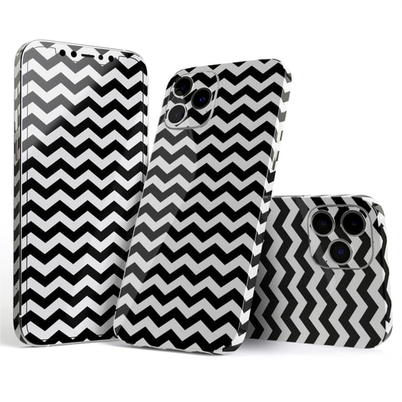 DesignSkinz Black & White Chevron Pattern V2 Full-Body Skin Decal Wrap Cover for iPhone 16