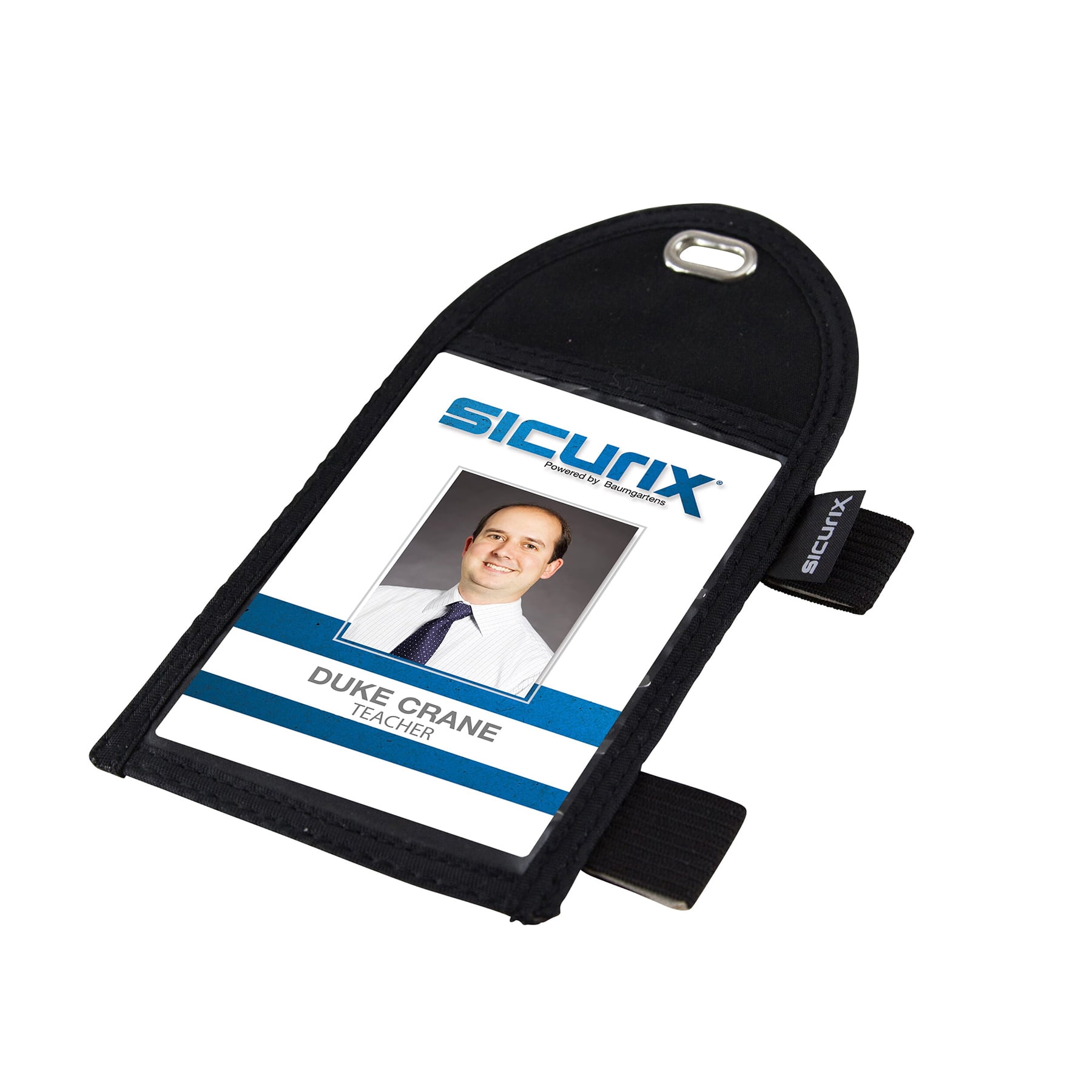 SICURIX Pen Loop ID Neck Pouch Badge Holder, Vertical, Black, Pack of 3