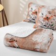 thumbnail image 4 of Erosebridal Chic Floral Twin Quilt Set, Vintage Flower Twin Coverlet Set, Gray Reversible, Terracotta Taupe, 2-Piece (1 Bedspread and 1 Pillowcase), 4 of 7