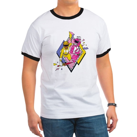 CafePress - Power Rangers Yellow Ranger A Men's Ringer T Shirt - 100% Cotton Ringed T-Shirt