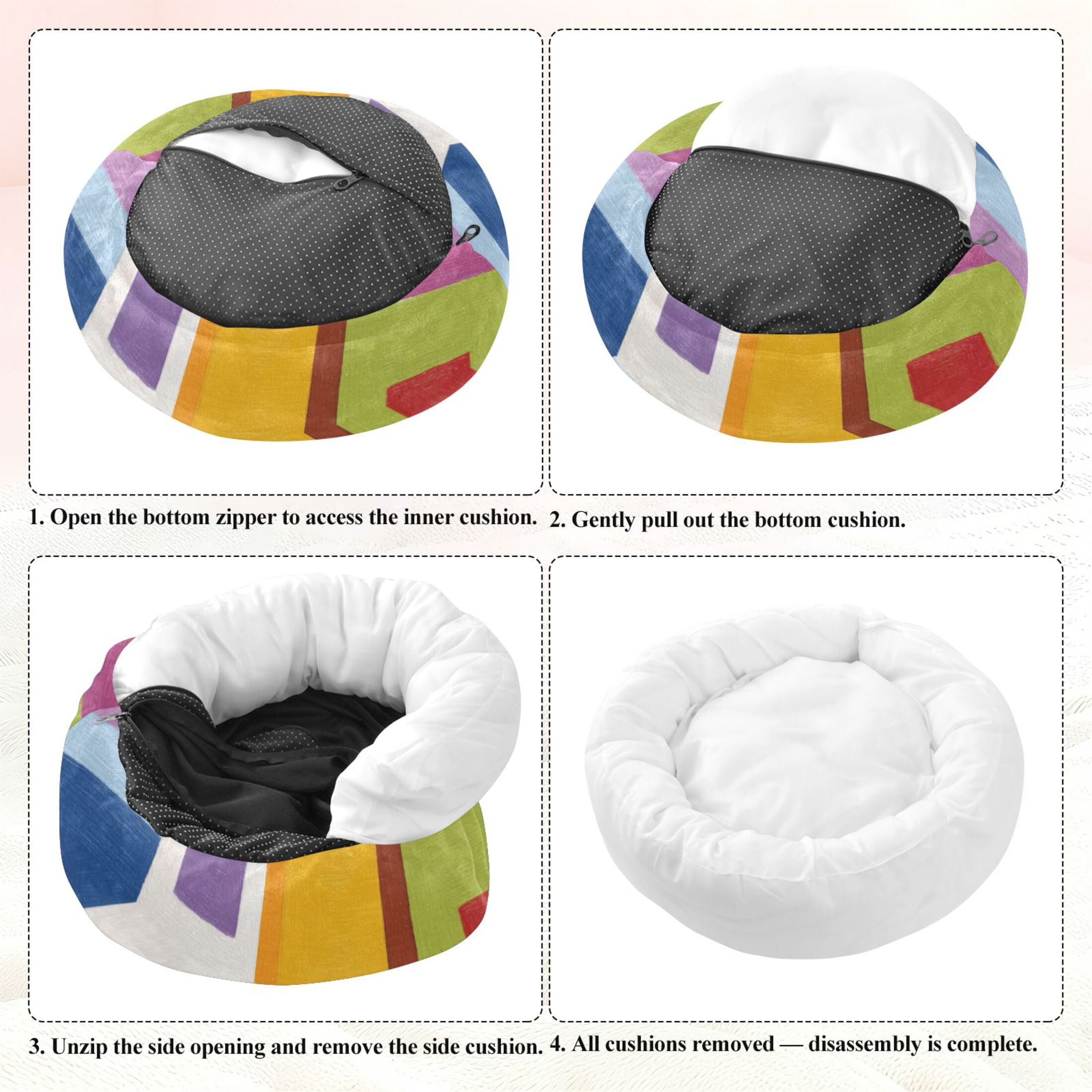 Pet Bed Pet Mat Cozy Removable & Washable Comfort For Cats And Dogs Squares Of Different Colors