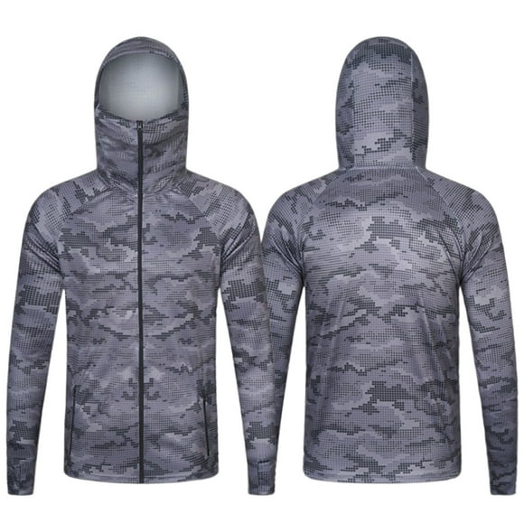Lightweight Men's Camo Hoodie Pullover Sweatshirt for Casual Outdoor Activities and Hiking Featuring Adjustable Drawstring for Comfort in Spring and Summer