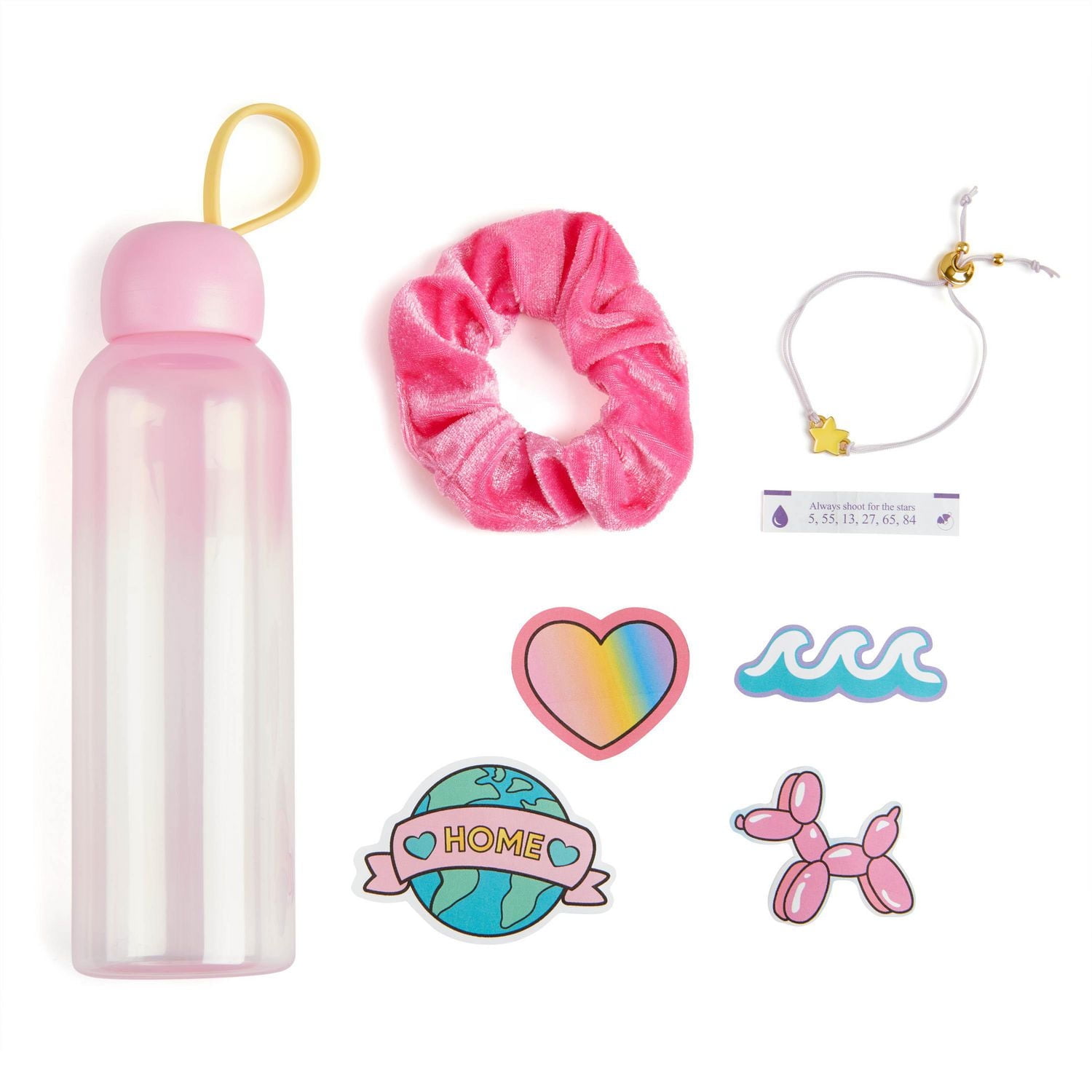 Lucky Fortune Magic Series - Reusable Water Bottle, Stickers, Lucky Bracelet, & Scrunchy - Lucky H2O Water Bottle - Cute Gift for Teens