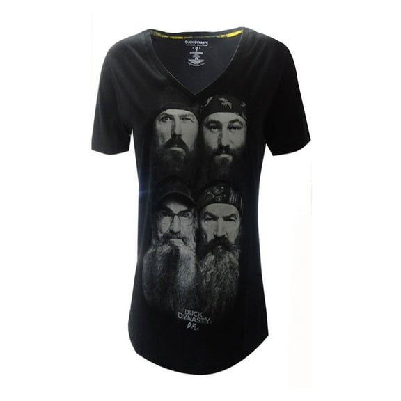MJC Womens Duck Dynasty Cast Black Tee Shirt (Medium)