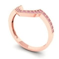thumbnail image 2 of 0.25 ct Brilliant Round Cut Simulated Pink Diamond 14k Rose Gold Stackable Band SZ 10.25, 2 of 6
