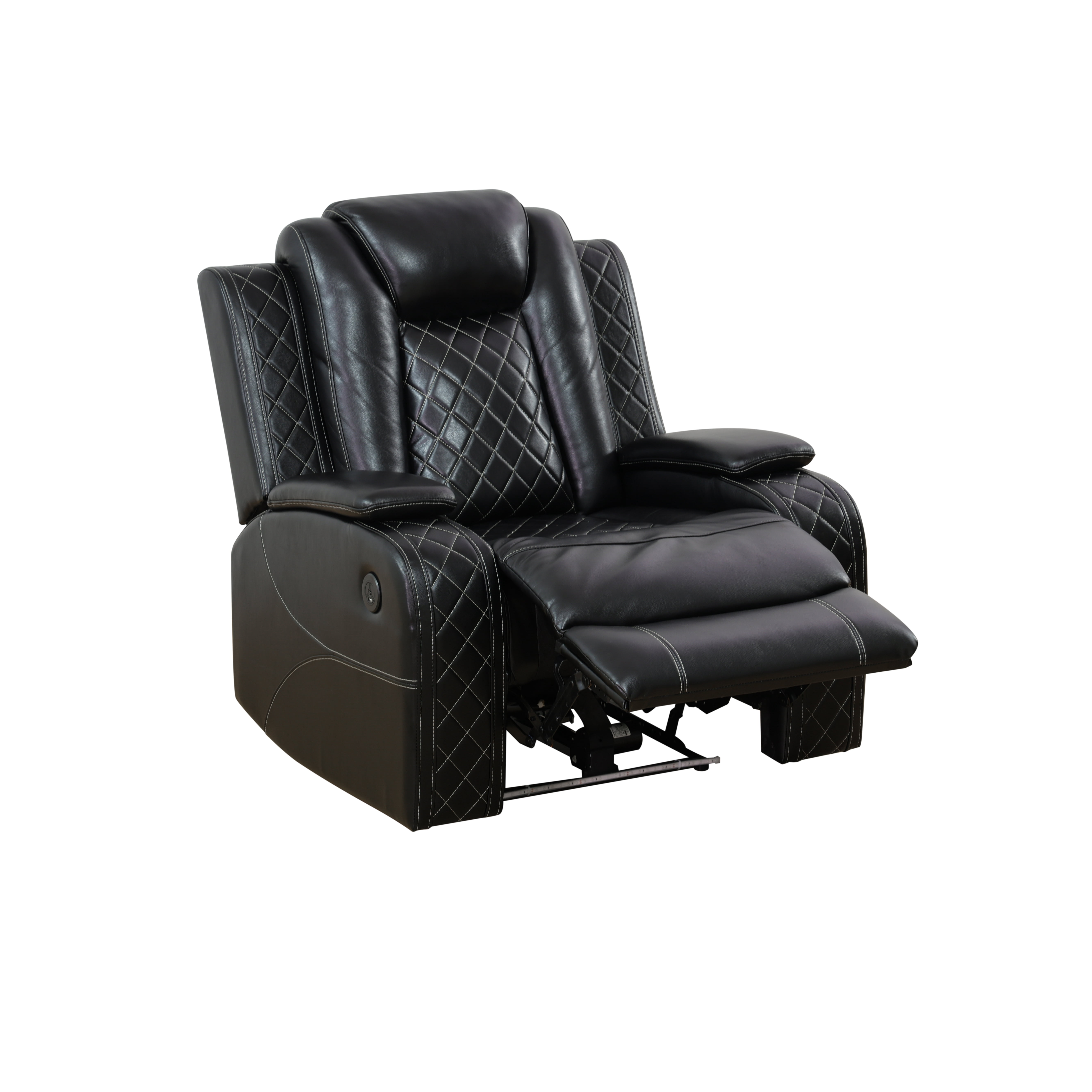 Gewnee Power Reclining Multifunctional Chair, Air Leather, Adjustable Reclining Angle, for Living Room, Black