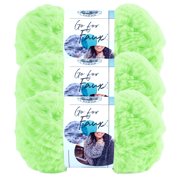 Lion Brand Yarn Go for Faux Glow Worm Faux Fur Super Bulky Polyester Green Yarn 3 Pack