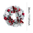 thumbnail image 2 of 11. Inch Winter Wreath for Front Door with Pinecones & Red Berries, Artificial Christmas Wreath with Hanging Ball Ornaments and Bow, Farmhouse Holiday Decor for Indoor Outdoor-1PCS, 2 of 4