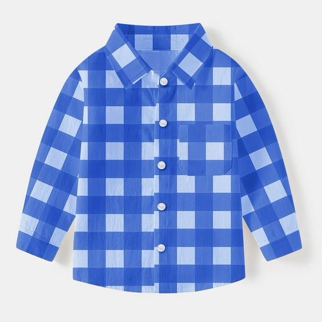 YUNAFFT Chemise à Carreaux Garçons Filles Manches Longues Design Poche Uniforme Scolaire Décontracté à la Mode Mignon