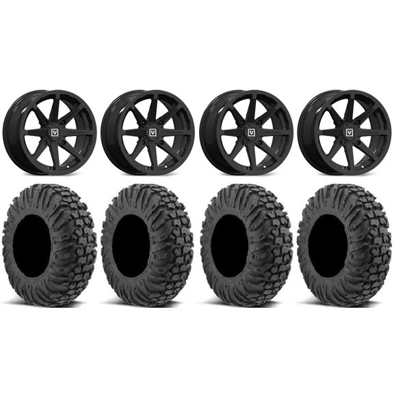 Valor V01 15" Wheels Black 30" MotoVator Tires Polaris RZR XP 1000 / PRO XP / Ranger XP 900/1000