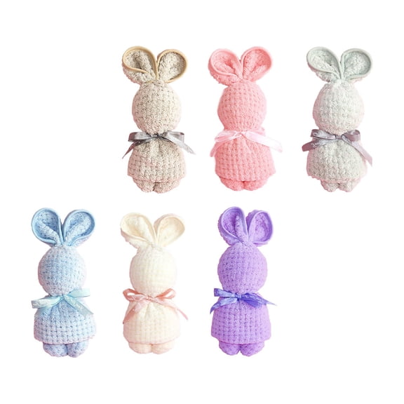 Homoyoyo 6-Pack Washcloths Soft Thick Cotton Towels with Cute Bunny Design for Bathing and Gentle Skincare