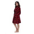 thumbnail image 3 of #followme Ultra Soft Velour Robes for Women 6749-10195-XS (Buffalo Plaid Women's, Small), 3 of 4