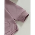 thumbnail image 6 of Arvbitana Infant Baby Boys Girls Sweatshirts Romper Solid Color Long Sleeve Front Pocket Bodysuits Fall Casual Clothes for Toddler 0-3T, 6 of 7