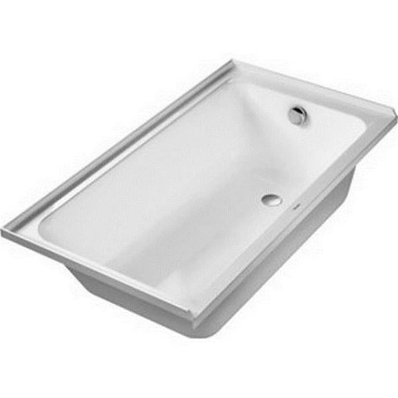 Duravit 700405000000090 60 x 32 in. D-Code Soaker Alcove Bathtub Right Drain, White