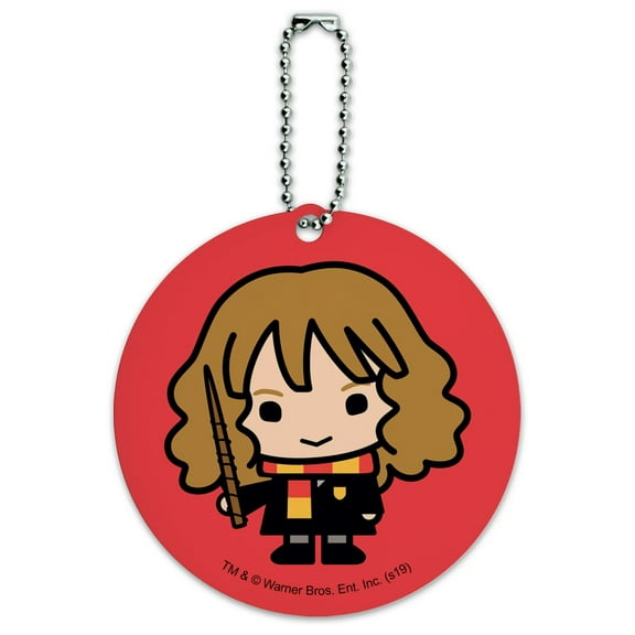 Harry Potter Cute Chibi Hermione Character Round Luggage ID Tag Card Suitcase Carry-On