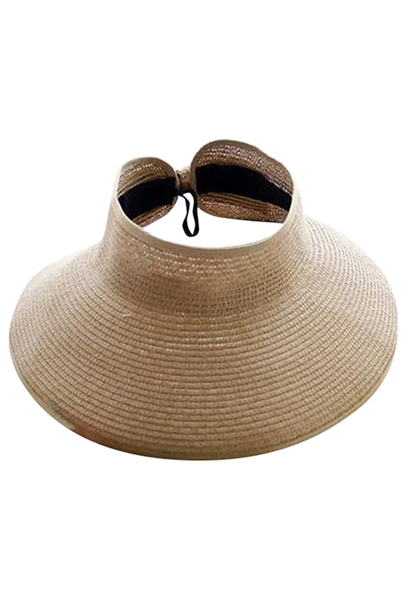 Girl Lady Beach Sun Visor Foldable Roll Up Fashion Wide Brim Straw Hat Cap