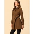 thumbnail image 3 of INSPIRE CHIC Manteau Long Élégant d'Hiver pour Femmes Col à Revers Marron TG, 3 of 5