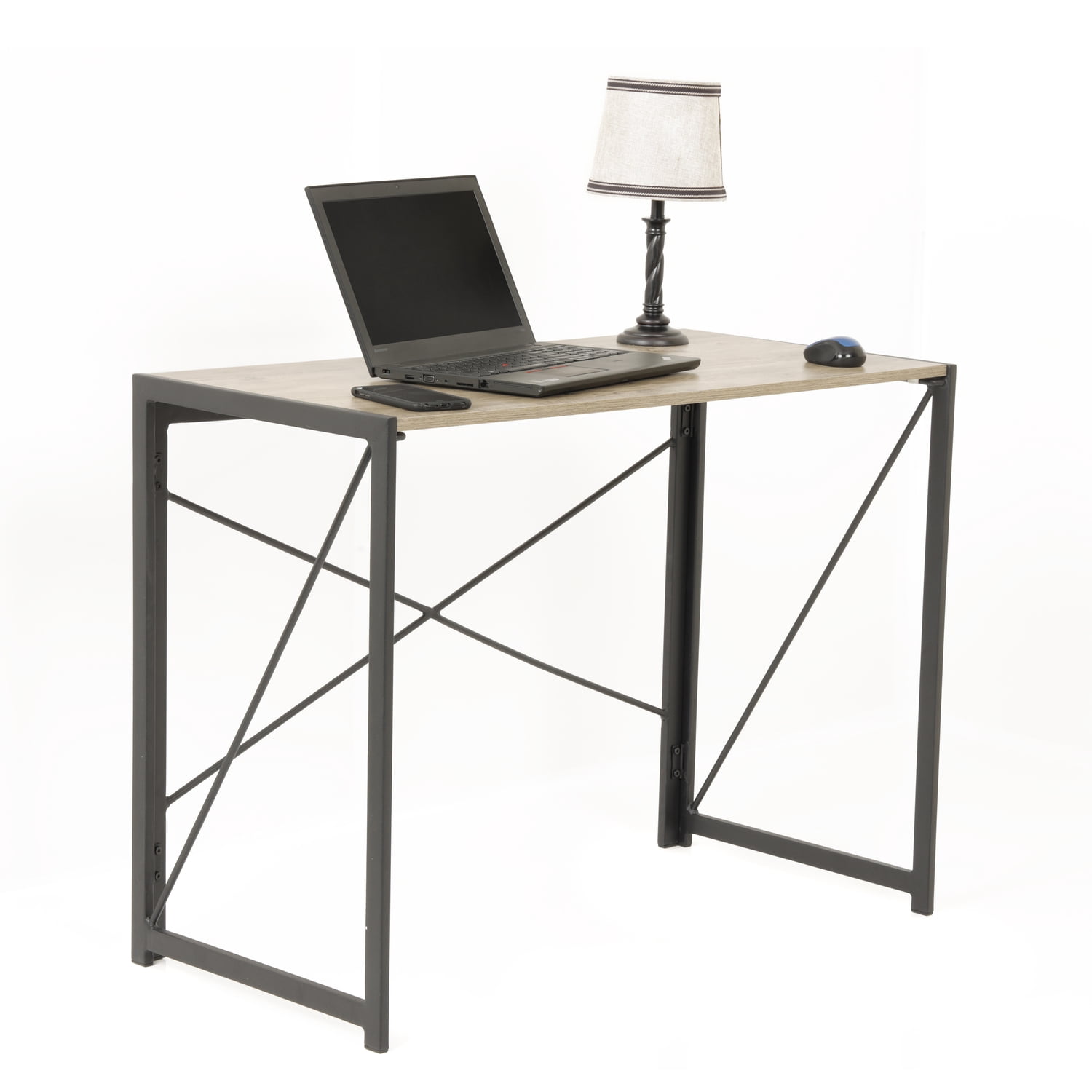 OS Home and Office Furniture 39.5" Contemporary Wood Writing Desk in Sewn Oak