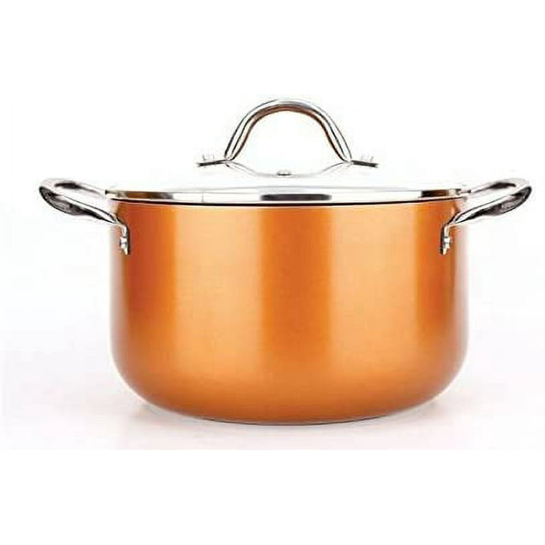 10 Pieces Copper Cookware Nonstick Copper Pots and Pans Set, Copper Pans  and Pot