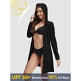 thumbnail image 6 of Women's UPF 50+ Sun Protection Swim Cover Up Long Sleeve SPF UV Hoodie Jacket, Lightweight Beach Rash Guard Shirts Black M, 6 of 7