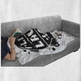 thumbnail image 6 of Live Laugh Love Soft Flannel Fleece Throw Blanket, Air Balloon Clouds Sun Hipster Illustration Philosophy Motto, Cozy Plush for Indoor and Outdoor Use, 50" x 60", Black and White, by Ambesonne, 6 of 6
