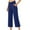 Blue, variant on High Waist Yoga Leggings with Pockets - Women's Comfy Wide Leg Workout Pants (Stretchy, Gym to Lounge) Black L
