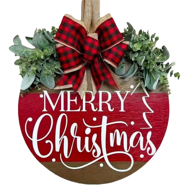 Letrero navideño de madera Wazoci, 30 cm, decoración rústica